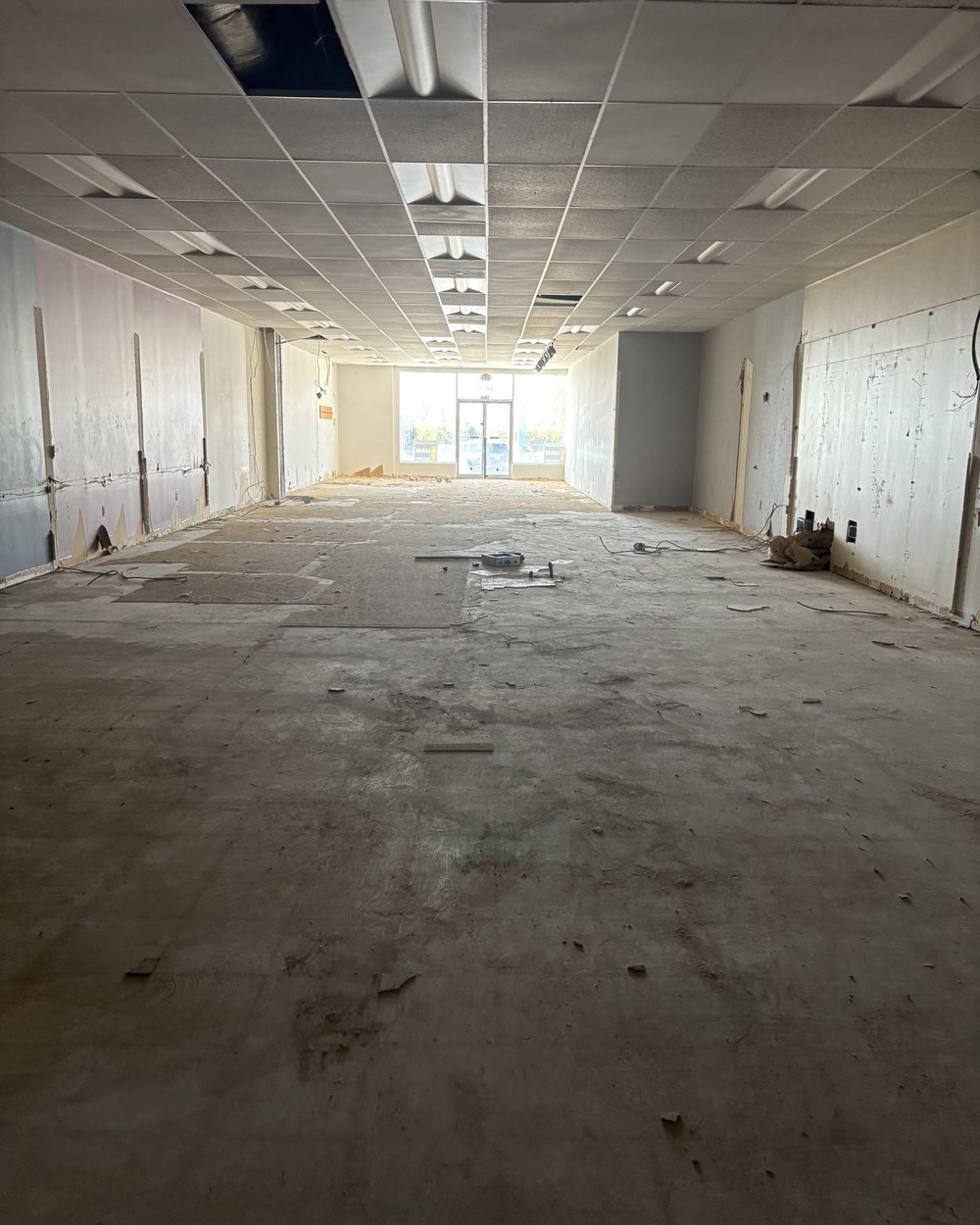 The space today, gutted retail unit awaiting build-out